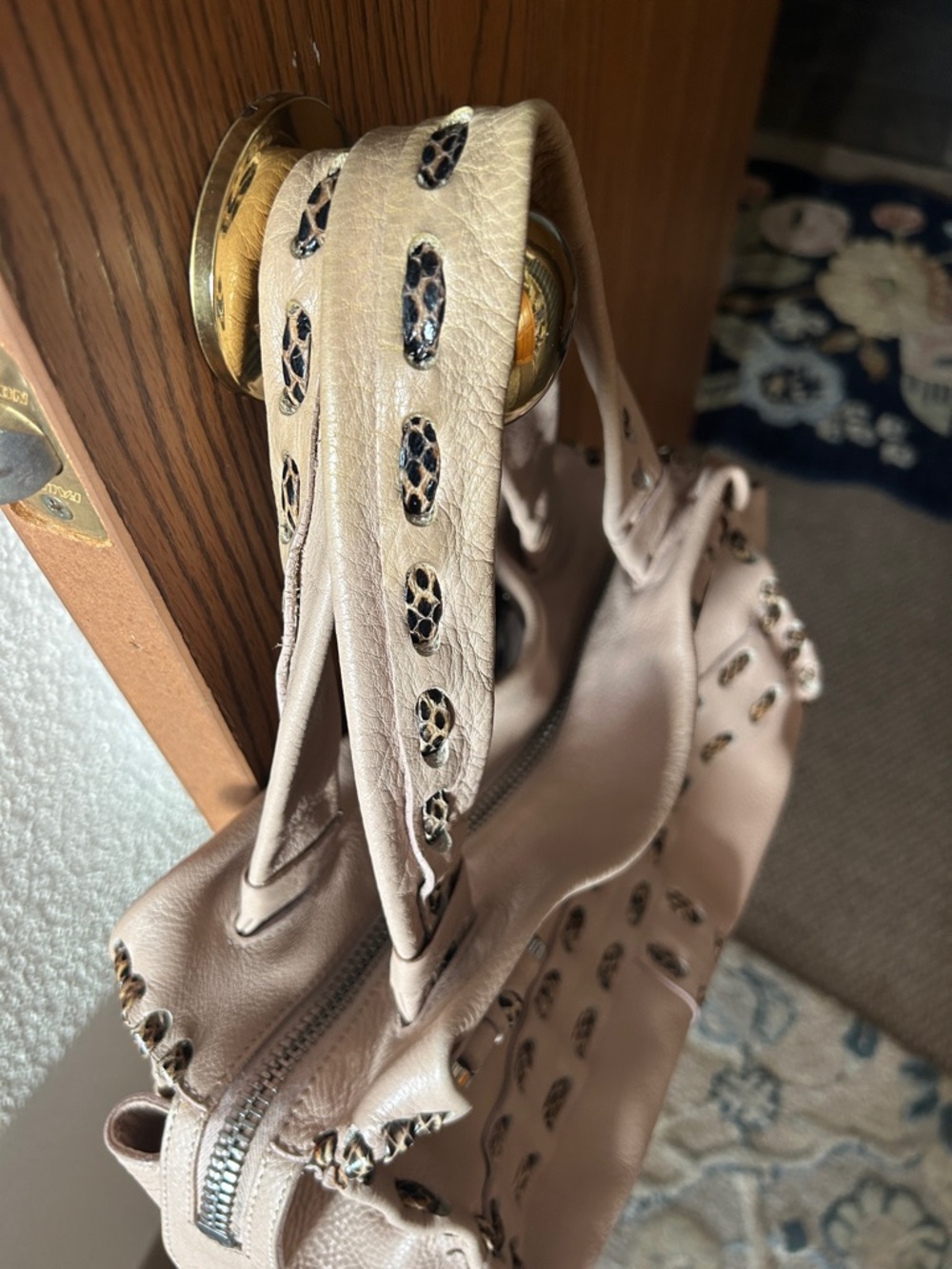 Jimmy Choo, yummy pebbled, and woven  leather  bag and dust bag - Picture 10 of 15
